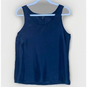 COS Black Silk Tank Top 6 Sleeveless Blouse Minimalist Career Shell Top Classic